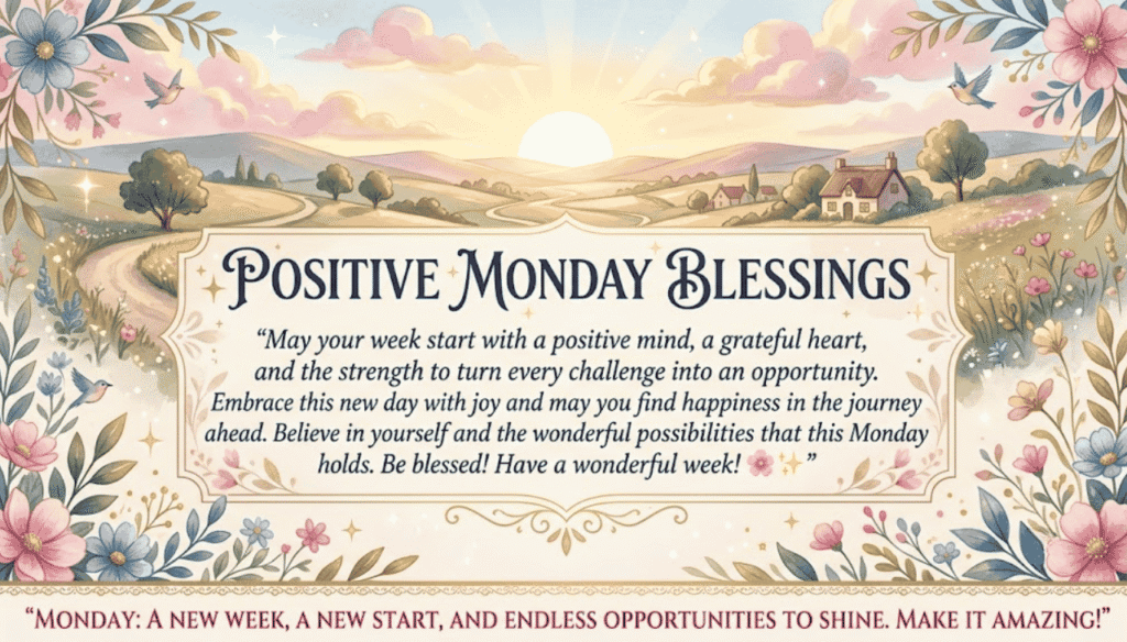 Positive Monday Blessings Quotes