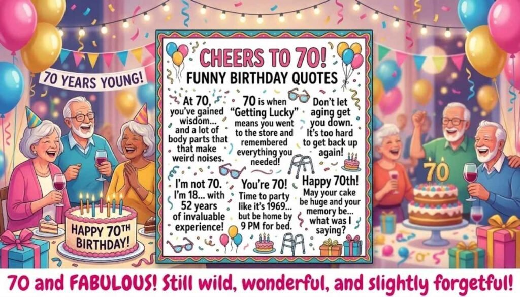Funny 70th birthday quotes