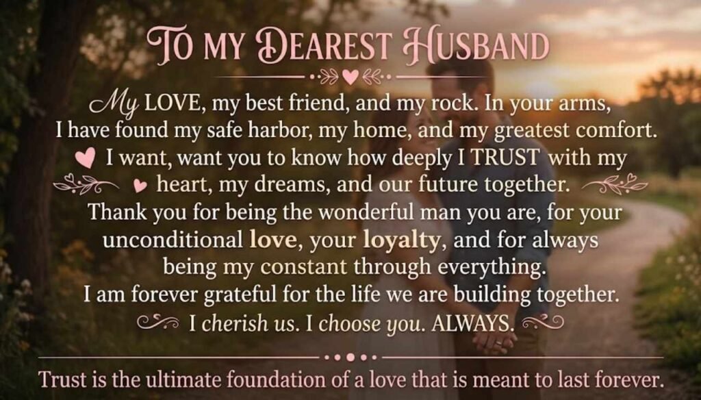 Trust message for my husband