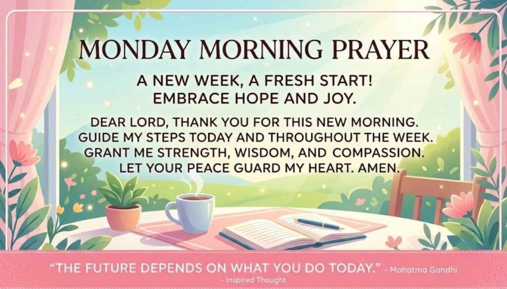 Uplifting encouragement Monday morning prayer