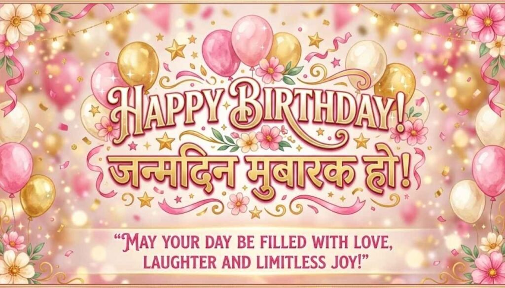 2 line birthday wishes in english hindi