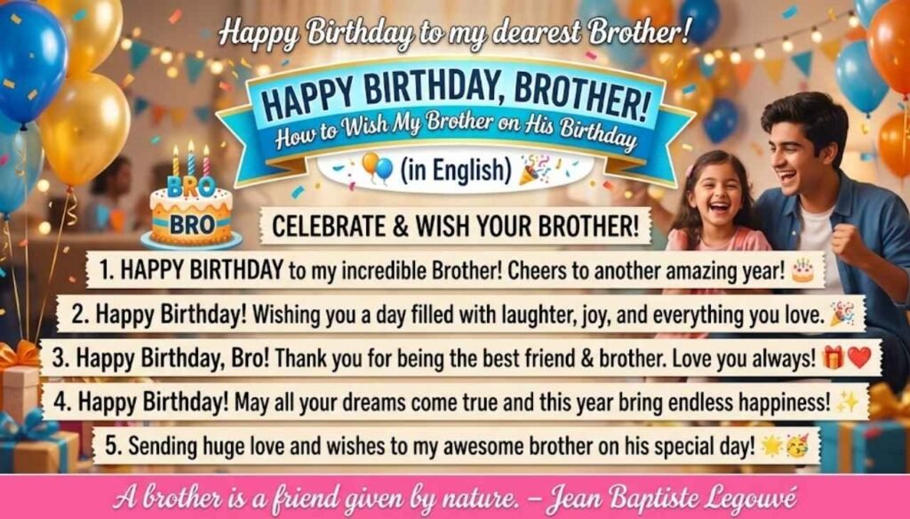 Apne bhai ko birthday wish kaise kare in english