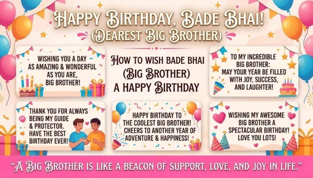 Bade bhai ko birthday wish kaise kare in english