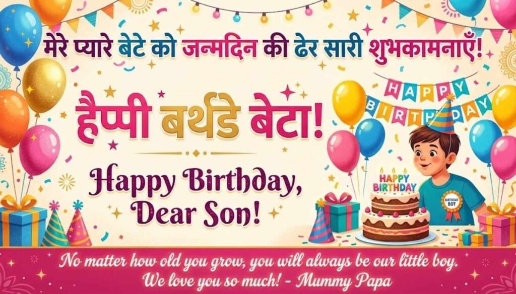 Bete ko birthday wish in English in Hindi