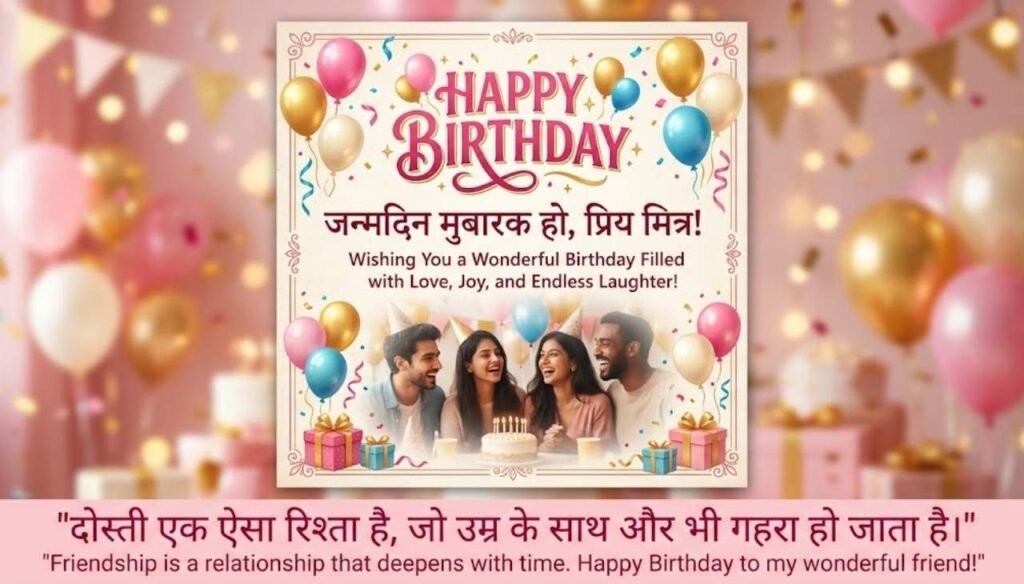 Birthday wishes for friend in Hindi English