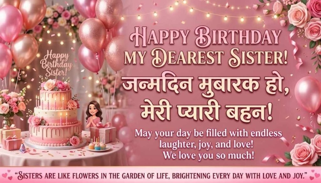 Birthday wishes for sister in Hindi and English