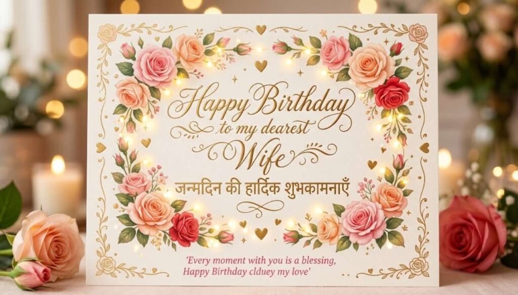 Birthday wishes for wife in Hindi English