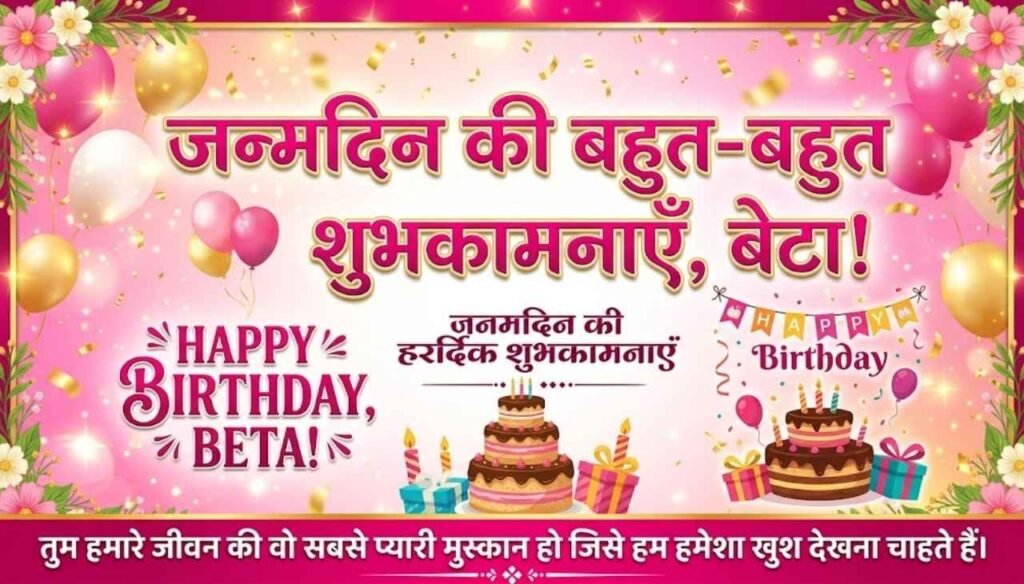 Happy birthday beta wishes in Hindi English