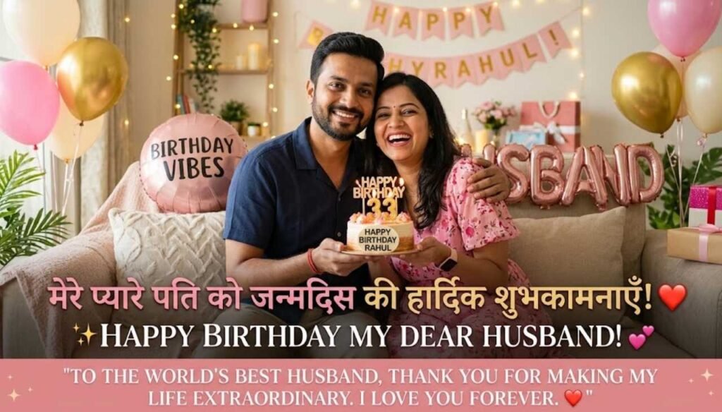Husband birthday wishes in Hindi English text