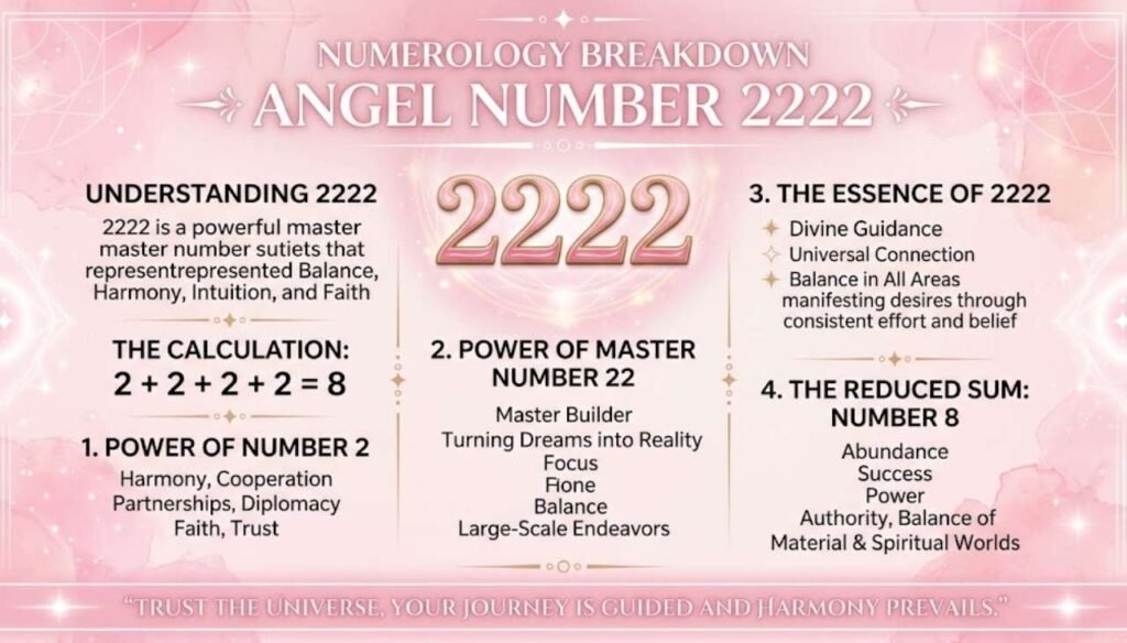 Numerology Breakdown of 2222