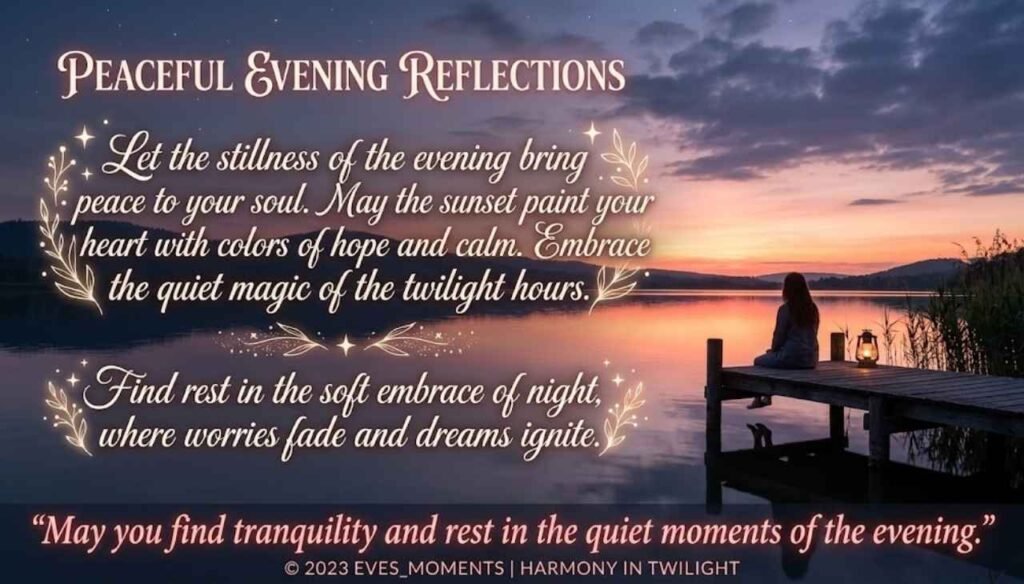 Peaceful evening quotes