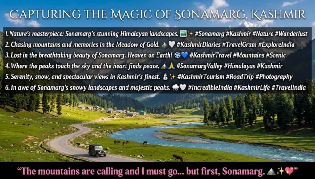 Sonmarg captions for Instagram