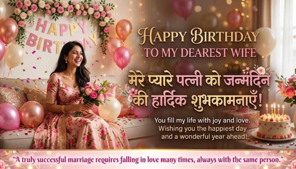 Wife birthday wishes in Hindi English text