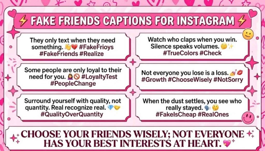 Fake friends captions for instagram