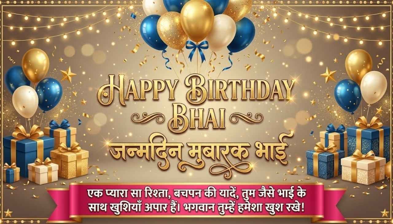 Bhai birthday wishes in English Hindi text