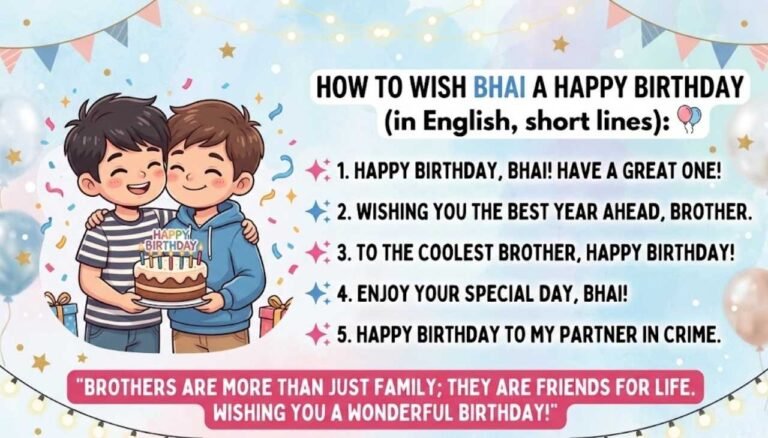 Bhai ko birthday wish kaise kare in English short line