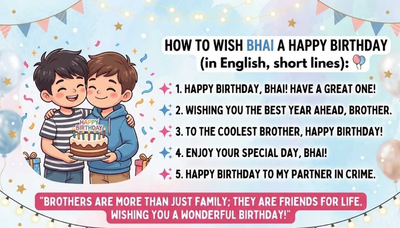 Bhai ko birthday wish kaise kare in English short line