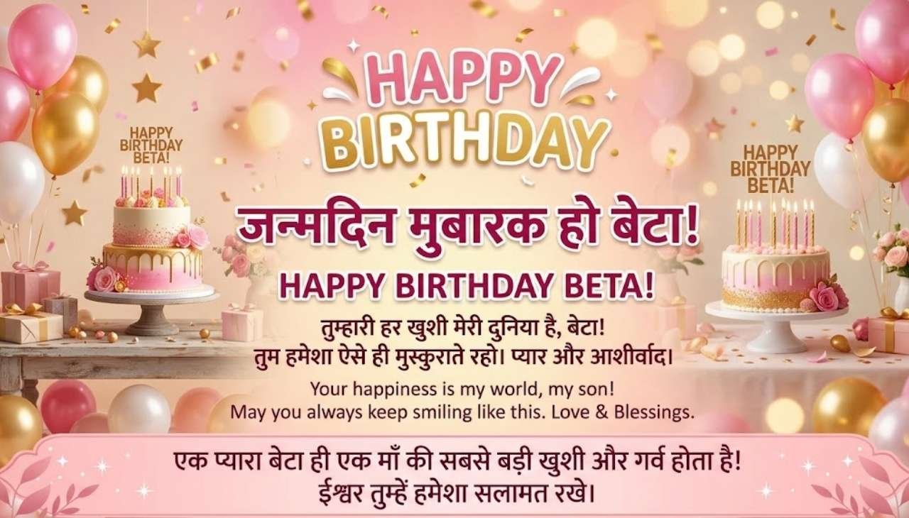 Happy birthday beta wishes in Hindi English