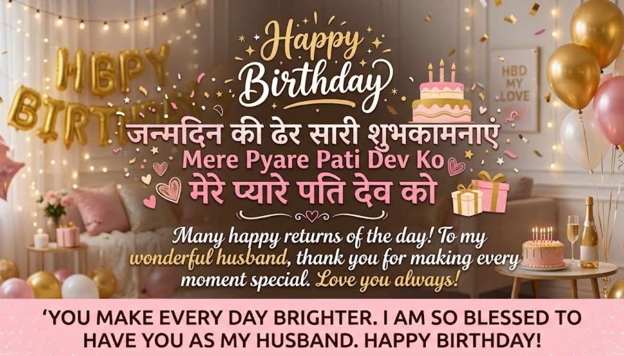 Husband birthday wishes in Hindi English