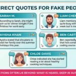 Indirect quotes for fake people