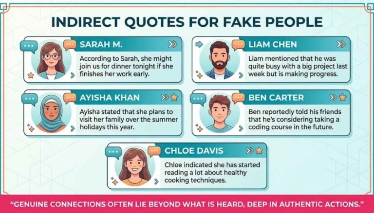 Indirect quotes for fake people